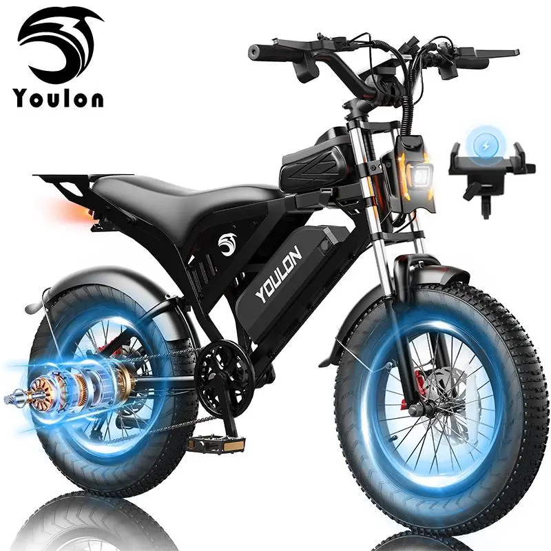 ⚡ Bicicleta Eléctrica de Montaña 20" Fat Tire | Motor Potente 1500W | Hasta 48 km/h | Batería 48V 23Ah de Larga Duración | Bicicleta Todo Terreno para Adultos 🚲
