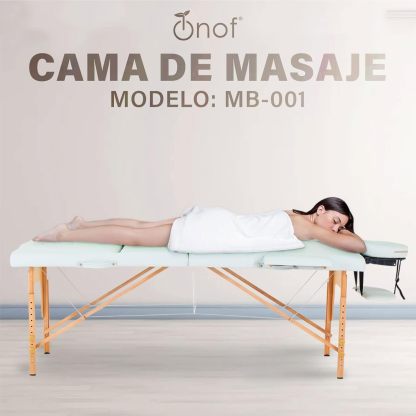 Onof Cama de Masaje Plegable de 3 Secciones y 8 Niveles de Altura Ajustable con Estuche Portátil para Uso Profesional Fisioterapia SPA Tatuajes Facial (Azul Maya)