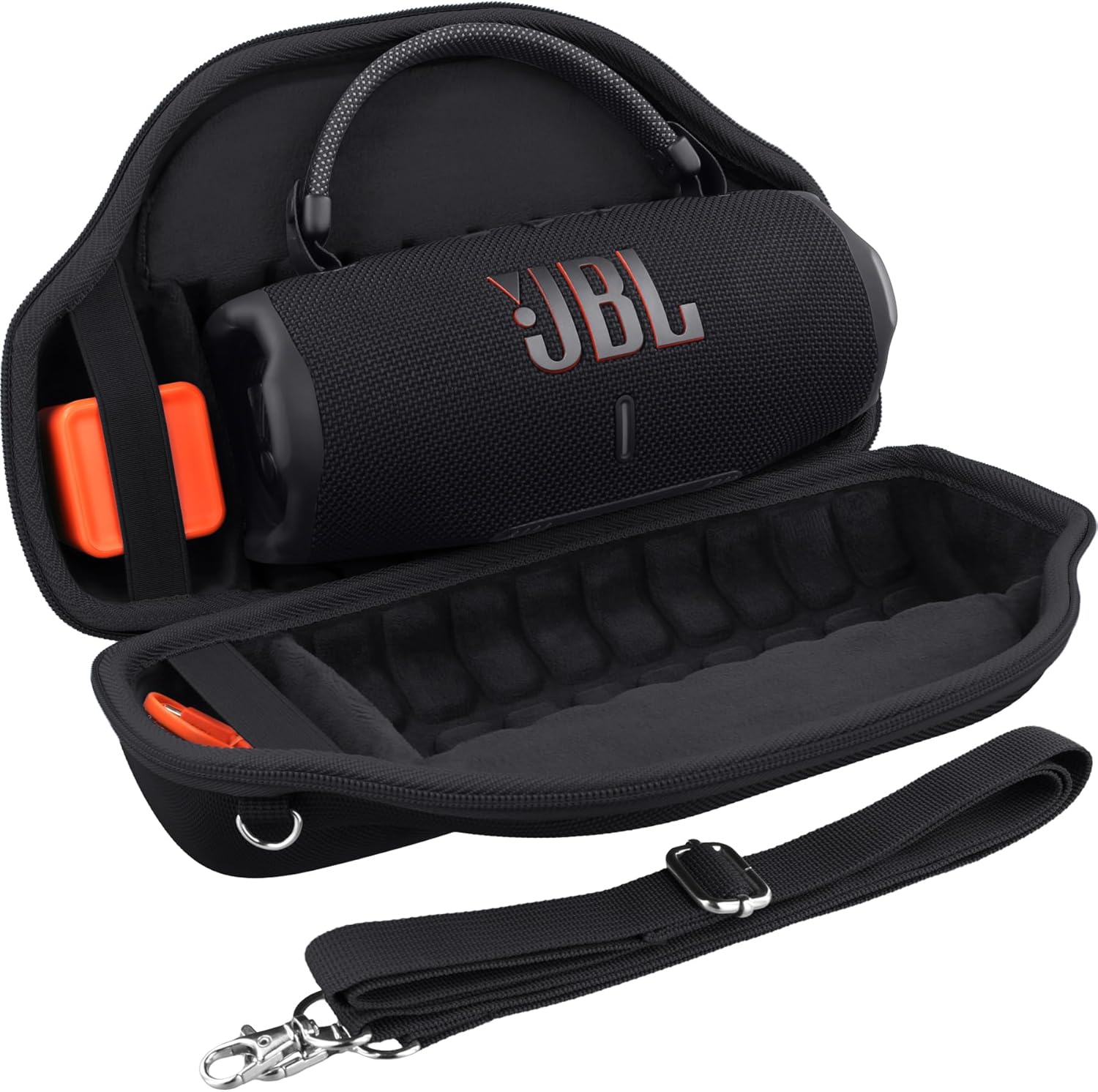 JBL Charge 6 Altavoz Bluetooth portátil (negro) | IP68 impermeable, a prueba de polvo y DropProof, audio inalámbrico para exteriores | 28 horas de reproducción + paquete de estuche de viaje