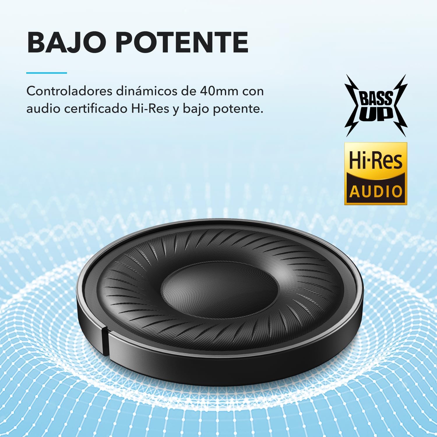 Soundcore Audífonos Inalámbricos Diadema Q20i, Cancelación de Ruido Activa Híbrida, Bluetooth, 40H ANC, Alta Resolución, Big Bass, App, Transparencia, Viajes