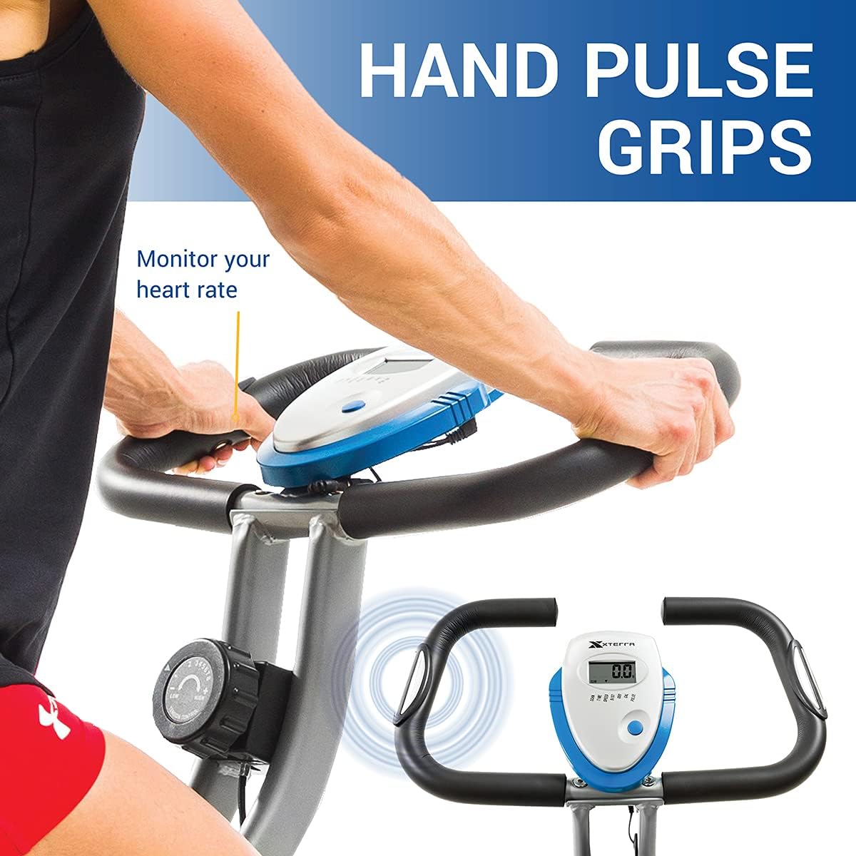 XTERRA Fitness bicicleta estática plegable, capacidad de peso de 220 libras