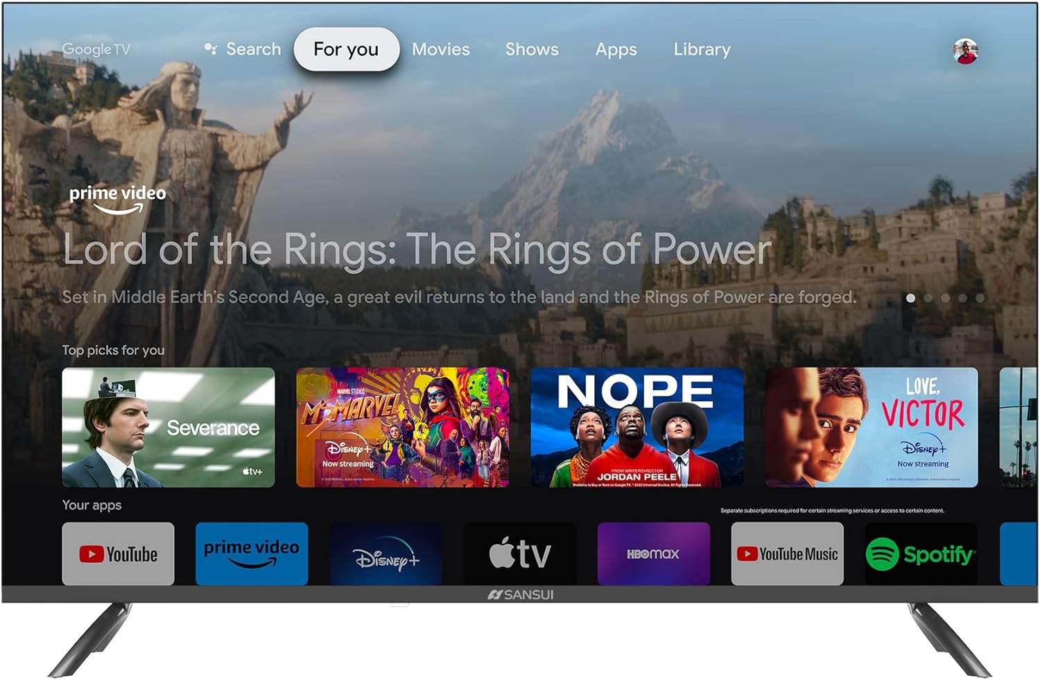 SANSUI Television Google TV, Voice Assistant Smart TV 2023 (43" 4k UHD)