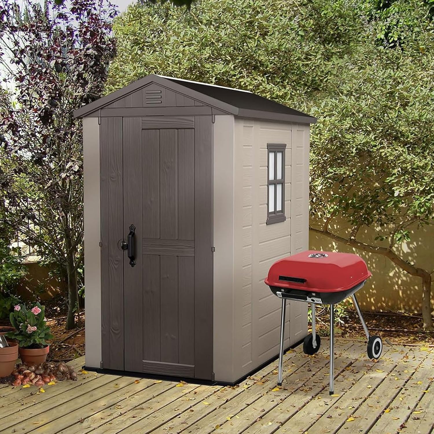 Keter Cobertizo de Almacenamiento para Jardin y Exteriores, Beige, Factor 8x11