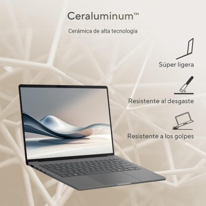 ASUS Laptop Zenbook A14/14 OLED/Snapdragon X X1 26 100/NPU hasta 45 TOPS/16GB RAM/512GB SSD/Cámara FHD con IR/Teclado Retroiluminado en Español/Funda(Garantía y Servicio en México)
