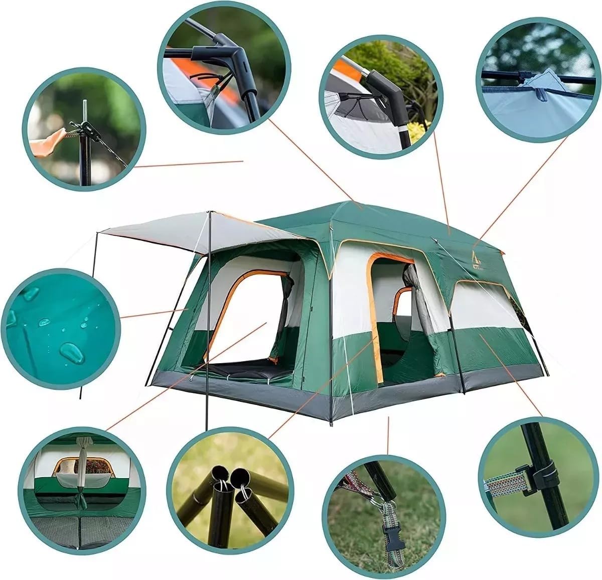 UNIFULL Gran Tienda de Campaña de 8-12 Personas, con Bolsa de Transporte