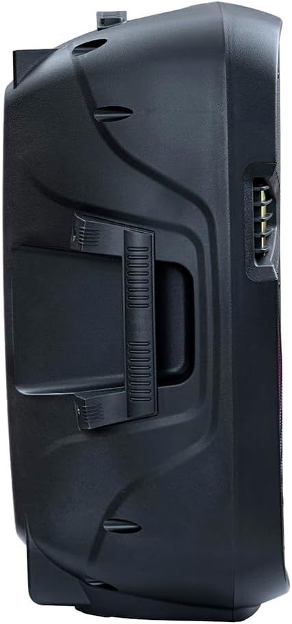 MITZU KSW-4015 Bocina 15" Luz Tipo Flama Ksr-Link, Recargable, Bluetooth, USB, Micro SD, FM, Aux, 1 Mic Alambrico, Stand, 40W RMS Negro