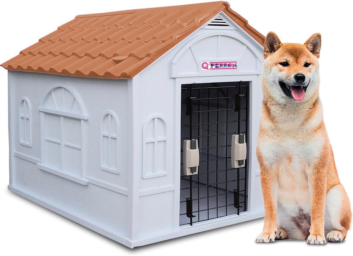 Casa Térmica para Perro Raza Grande | Incluye Puerta Metálica | 99 x 84 x 82 cm | Impermeable con Ventilación | Material Resistente al Exterior.
