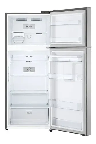 Refrigerador con freezer inverter LG Top Freezer VT40WP color plata platino con capacidad de 396L