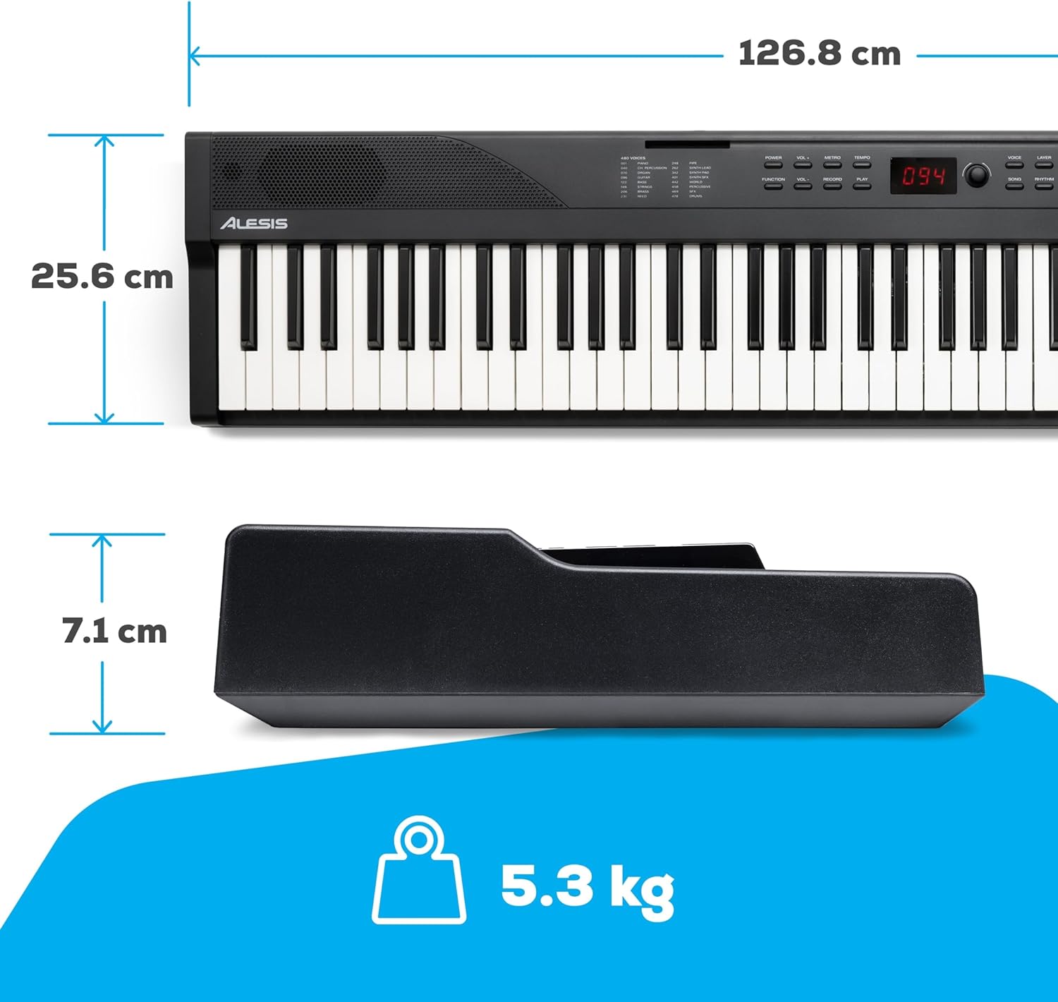 Alesis Melody 61 - Piano eléctrico con 61 teclas, Teclado Musical con altavoces, audífonos, micrófono, soporte para piano, atril y taburete