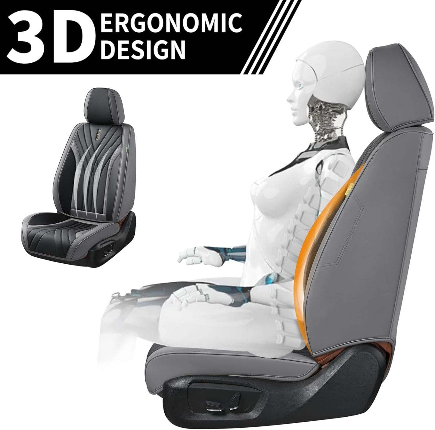 FLORICH - Juego completo de fundas de asiento de piel, fundas universales para 5 asientos, protector de asiento de coche, cojín de piel para asiento de coche, fundas de asiento de automóvil marrones,