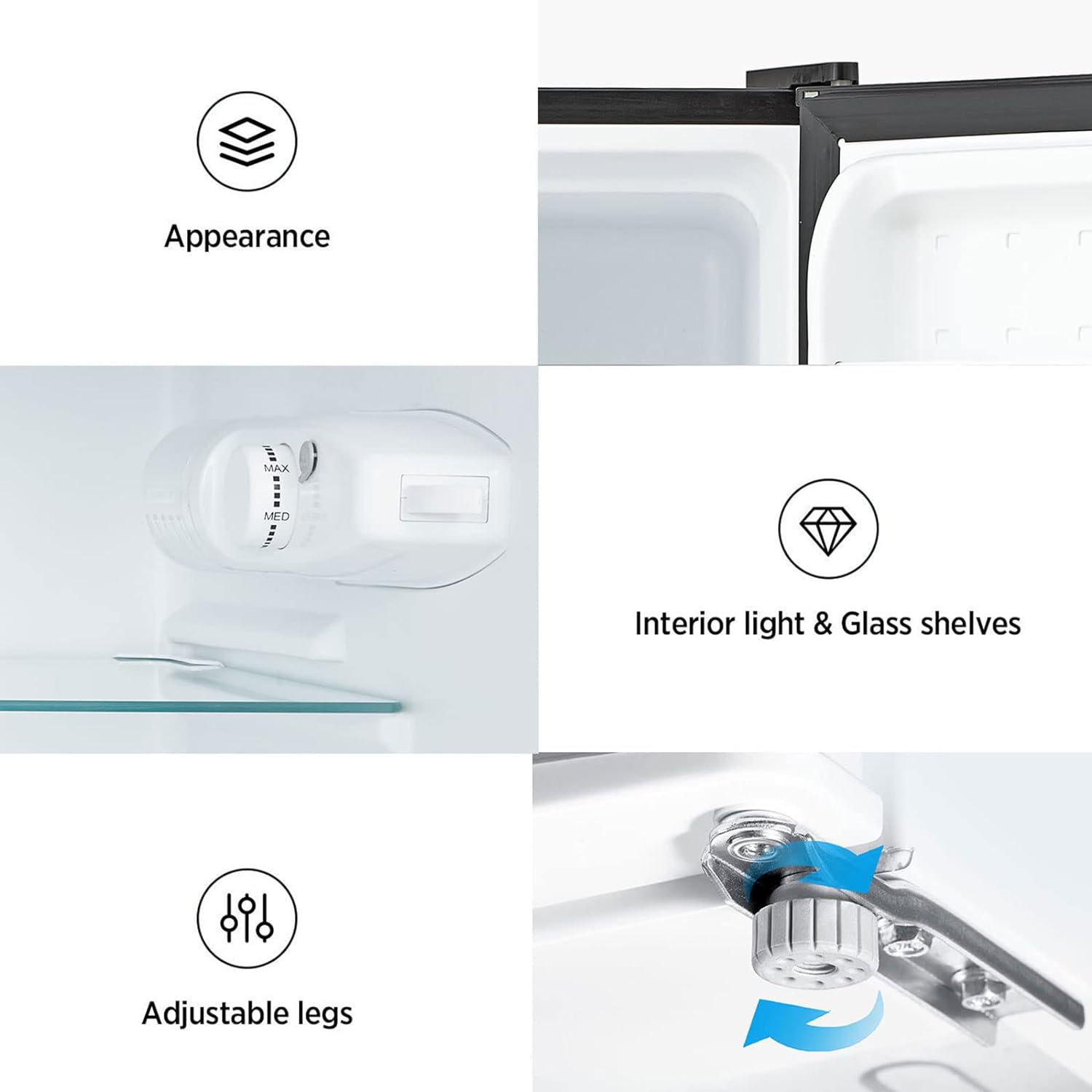 Midea WHD-113FSS1 Refrigerador compacto, 3.1 pies cúbicos, acero inoxidable