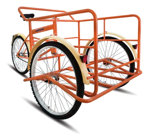 Triciclo De Carga Jaguar Reforzado Agrónomo Rodada 26 Color Naranja