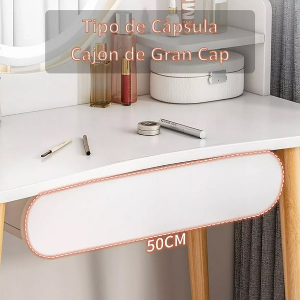 Tocador De Dormitorio Con Espejo Led Cajone Compacto Moderno