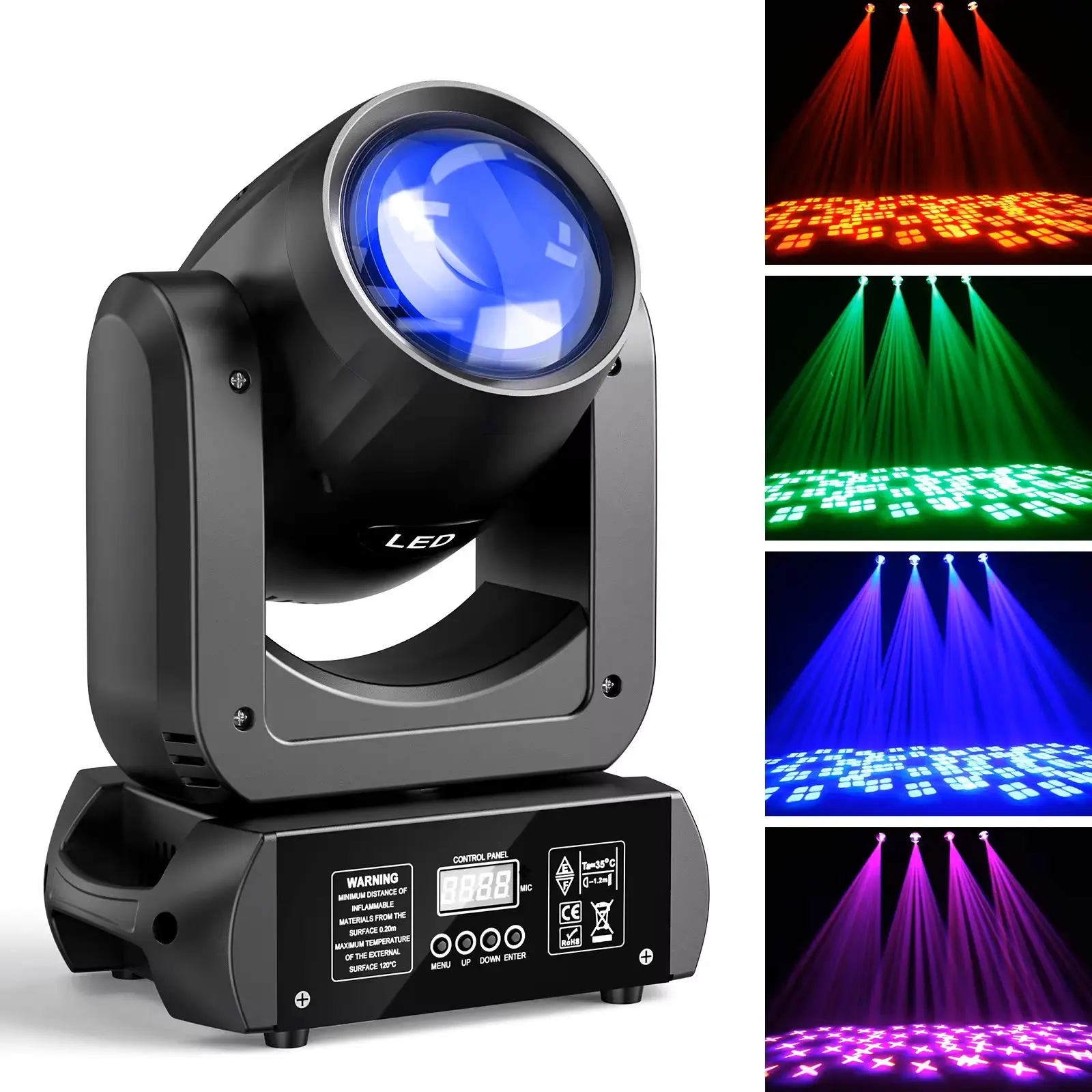 Cabeza Móvil 150W Beam DJ con Prisma 18, DMX y Control de Sonido