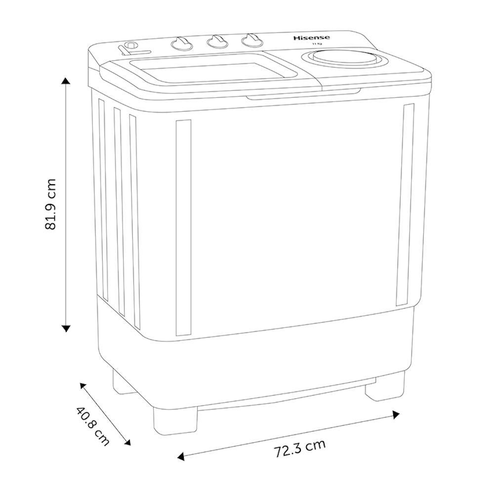 Lavadora Hisense Doble Tina Blanco 11 Kg