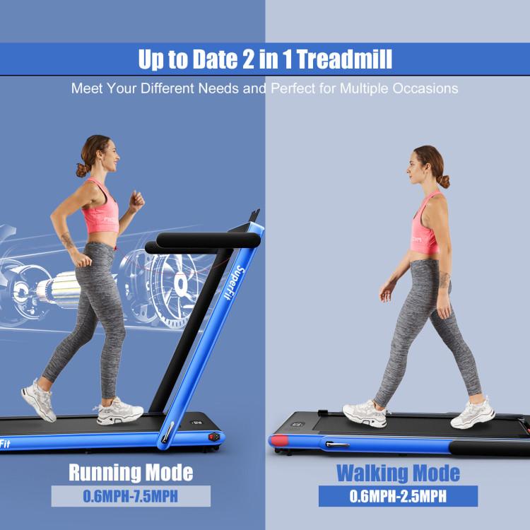 Caminadora plegable 7.5 MPH con app inteligente Bluetooth, control remoto y manija desmontable para casa y oficina