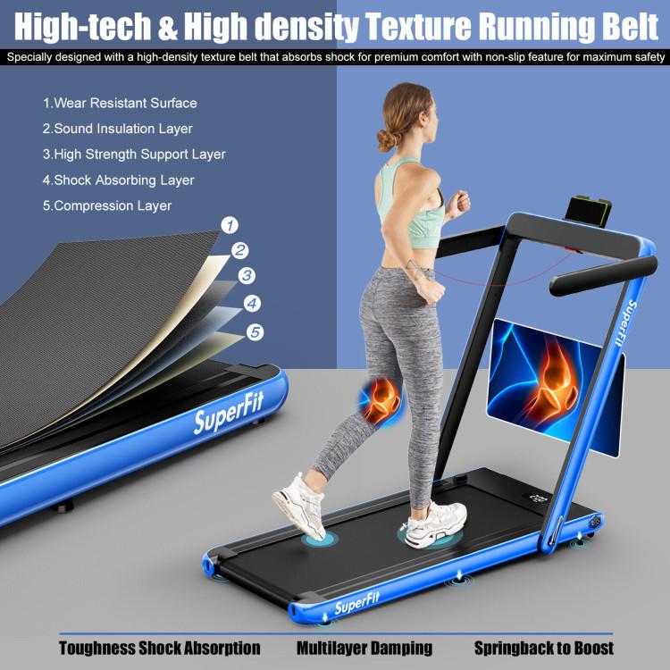 Caminadora plegable 7.5 MPH con app inteligente Bluetooth, control remoto y manija desmontable para casa y oficina