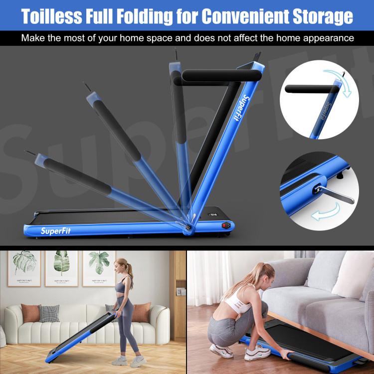 Caminadora plegable 7.5 MPH con app inteligente Bluetooth, control remoto y manija desmontable para casa y oficina