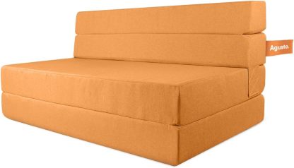 AGUSTO Sofá Cama Matrimonial Multifunción Colchon Plegable Futon Chaise Sillon Puff (Gris Oxford)