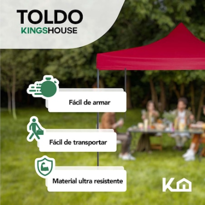 Toldo Carpa Impermeable Plegable Acero 2x2 M Bolsa