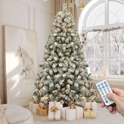 Árbol de Navidad Artificial YITAHOME Preiluminado con 11 Modos de Luz y Control Remoto, 6, 7.5 y 9 Pies, Varios Estilos