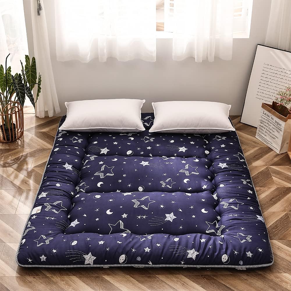MAXYOYO - Puf plegable para sofá, cama, colchón de piso para adultos, extra grueso, 6 pliegues, sofá para recámara, sala de estar, beige, 135 x 240 cm