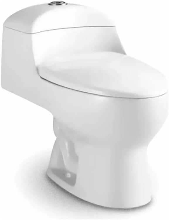 Decobath - WC/Inodoro de Cerámica, Una Pieza, Doble Descarga, Asiento Cierre Suave, Color Blanco