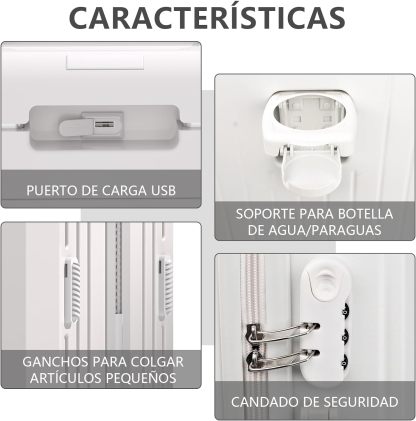 HOGESA Juego de Maletas de Viaje, Maletas de Viaje Carry On 21”, Maleta de Mano Pequeña con Ruedas Silenciosas de 360 Grados, Equipaje de Mano para Avion con Candado de Seguridad - 2 Piezas (Blanco)