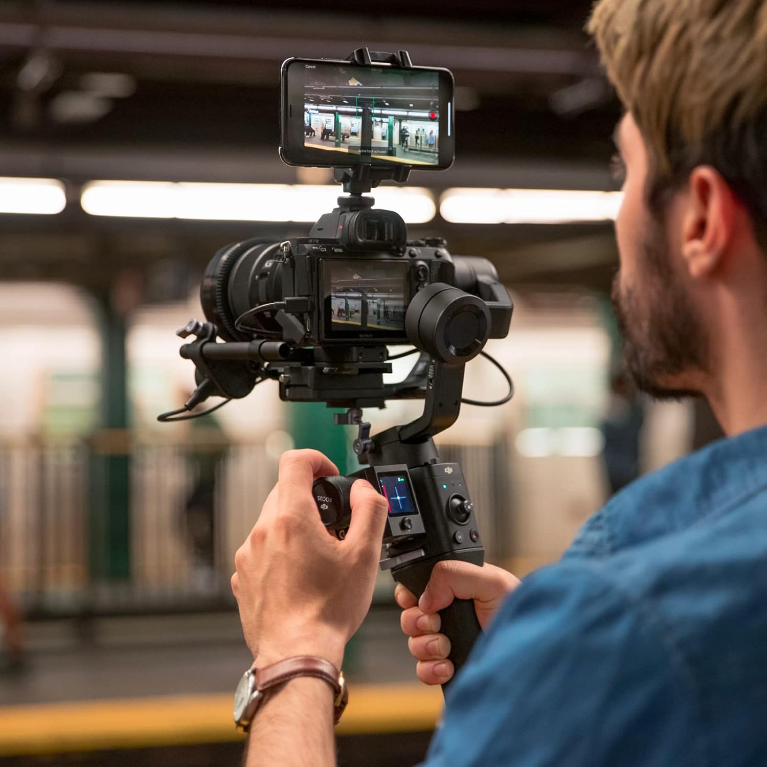 Dji Ronin-SC - Estabilizador de cámara, cardán de Mano de 3 Ejes para cámaras DSLR y sin Espejo, Carga útil de hasta 4.5 Libras, diseño Ligero, filmación cinemática, Color Negro