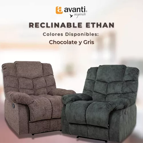 Sillón Reposet Reclinable De Tela Manual Moderno Ethan