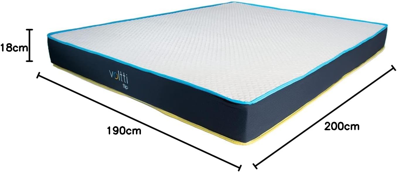 Voltti Colchón King Doble Confort | 20 CM | Reversible con 2 Diferentes Firmezas | Nano Memory Foam | Ergonómico y Ortopédico | Disminuye Puntos de Presión
