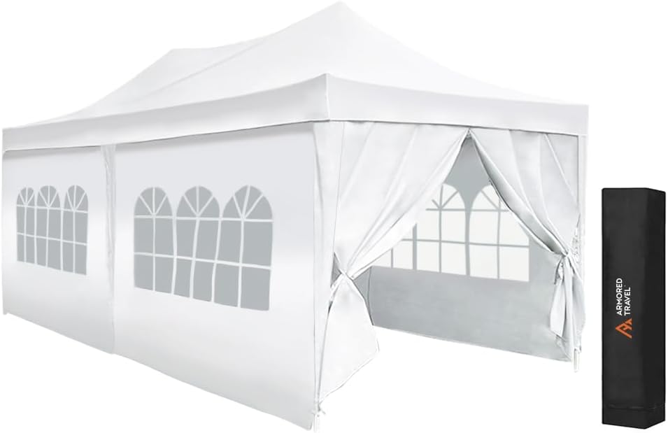 BECKON Toldo Carpa Plegable con Paredes Impermeable 3x6 m Premium para Exteriores Uso rudo *Aluminio Reforzado* + *Estacas* Canopy Tent Gazebo Instant Shelter
