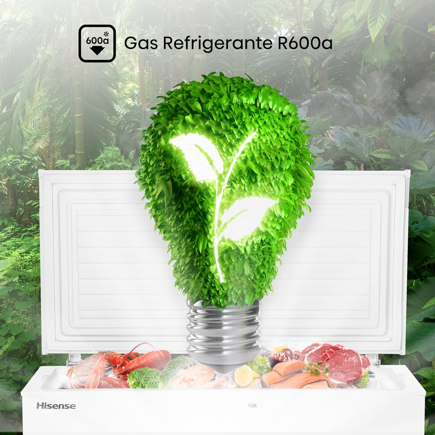 Hisense FC50D6AWX Congelador, 5 pies cúbicos, Temperatura ajustable, Fast Freeze, Cerradura de seguridad, 62x56x85cm(AnchoxLargoxAlto), Blanco