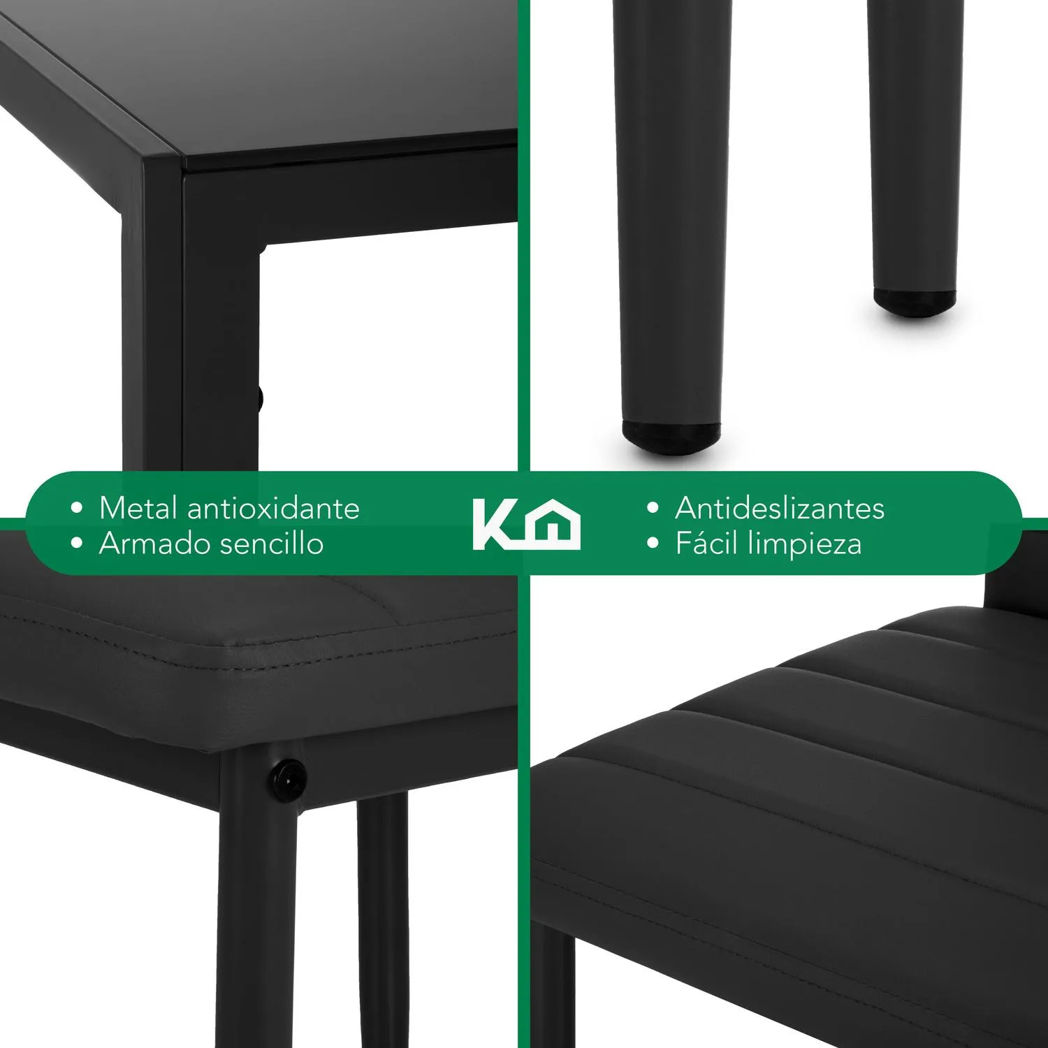 Juego De Comedor 6 Sillas Y Mesa De Vidrio Templado Moderno
