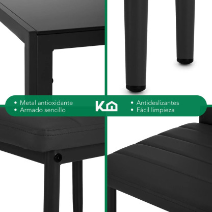 Juego De Comedor 6 Sillas Y Mesa De Vidrio Templado Moderno