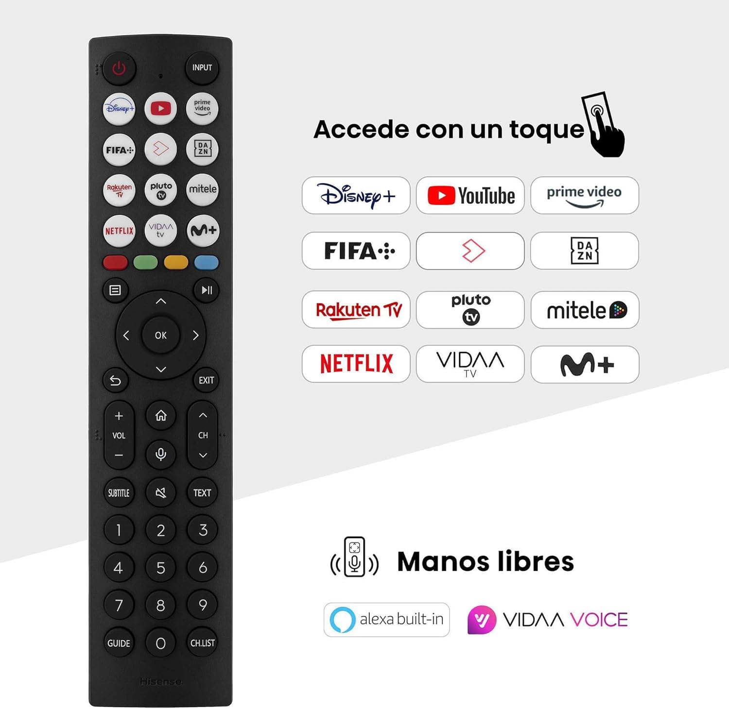 Hisense Pantalla UHD 4K de 43" 43A6NV, VIDAA Smart TV, 43 Pulgadas, Dolby Vision, Modo Juego Plus, DTS Virtual X, Control por Voz televisor, Doble Control de Volumen, (Nuevo 2024)