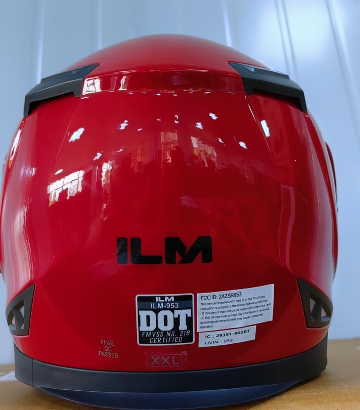 ILM - Casco de Motocicleta Modular Integrado con Bluetooth, con protección Solar para Mp3, Modelo 953/953 Pro