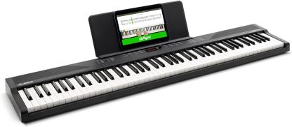 Alesis Melody 61 - Piano eléctrico con 61 teclas, Teclado Musical con altavoces, audífonos, micrófono, soporte para piano, atril y taburete