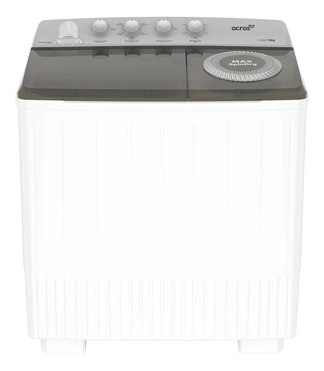 Lavadora Semi-Automática Acros de 19 kg con Doble Tina y MaxSpindry