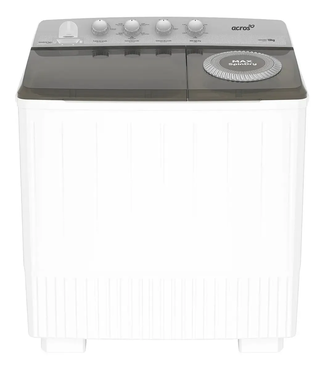 Lavadora Semi-Automática Acros de 19 kg con Doble Tina y MaxSpindry