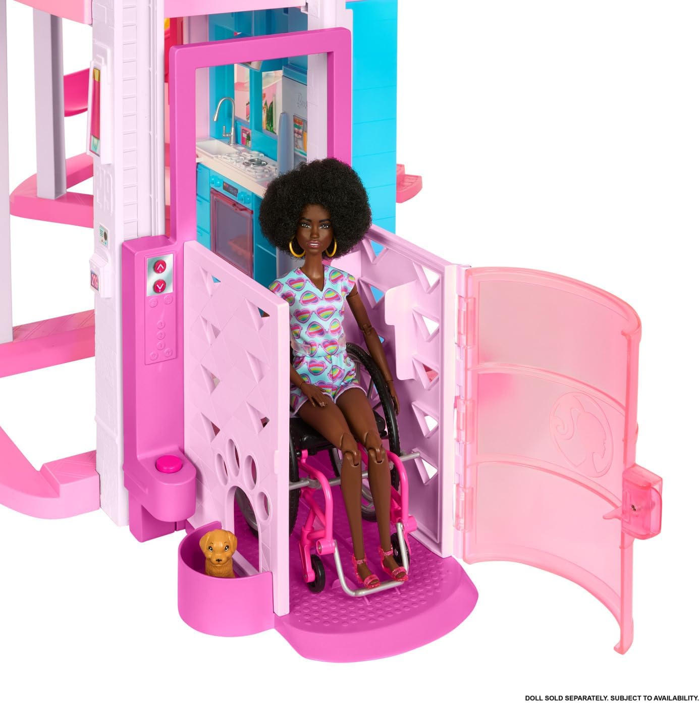 Barbie, Casa de Muñecas, Nueva Casa de los Sueños, para Niñas de 3 Años en Adelante, Mattel, Incluye tobogán y diseño en Espiral de Tres Pisos, Espacios 360° para un Juego más Realista