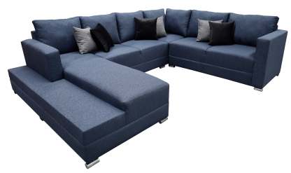 Sala esquinera en U El Bazar Store modelo Corbel gris oxford 4 salas en 1