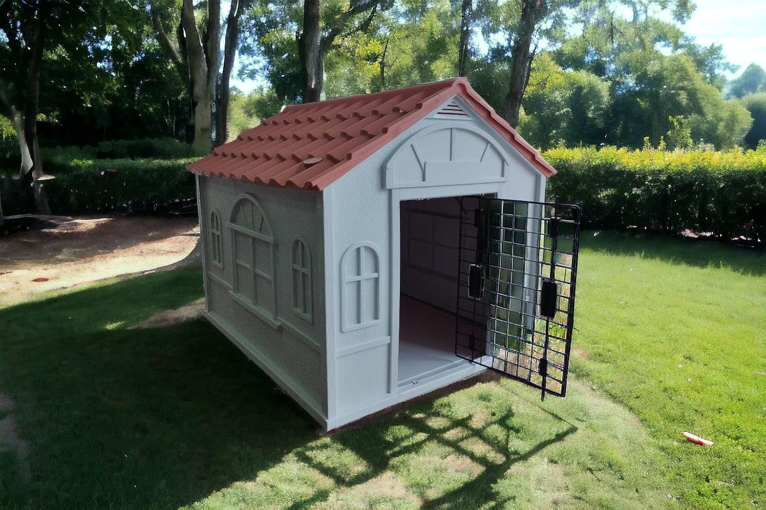 Casa Térmica para Perro Raza Grande | Incluye Puerta Metálica | 99 x 84 x 82 cm | Impermeable con Ventilación | Material Resistente al Exterior.