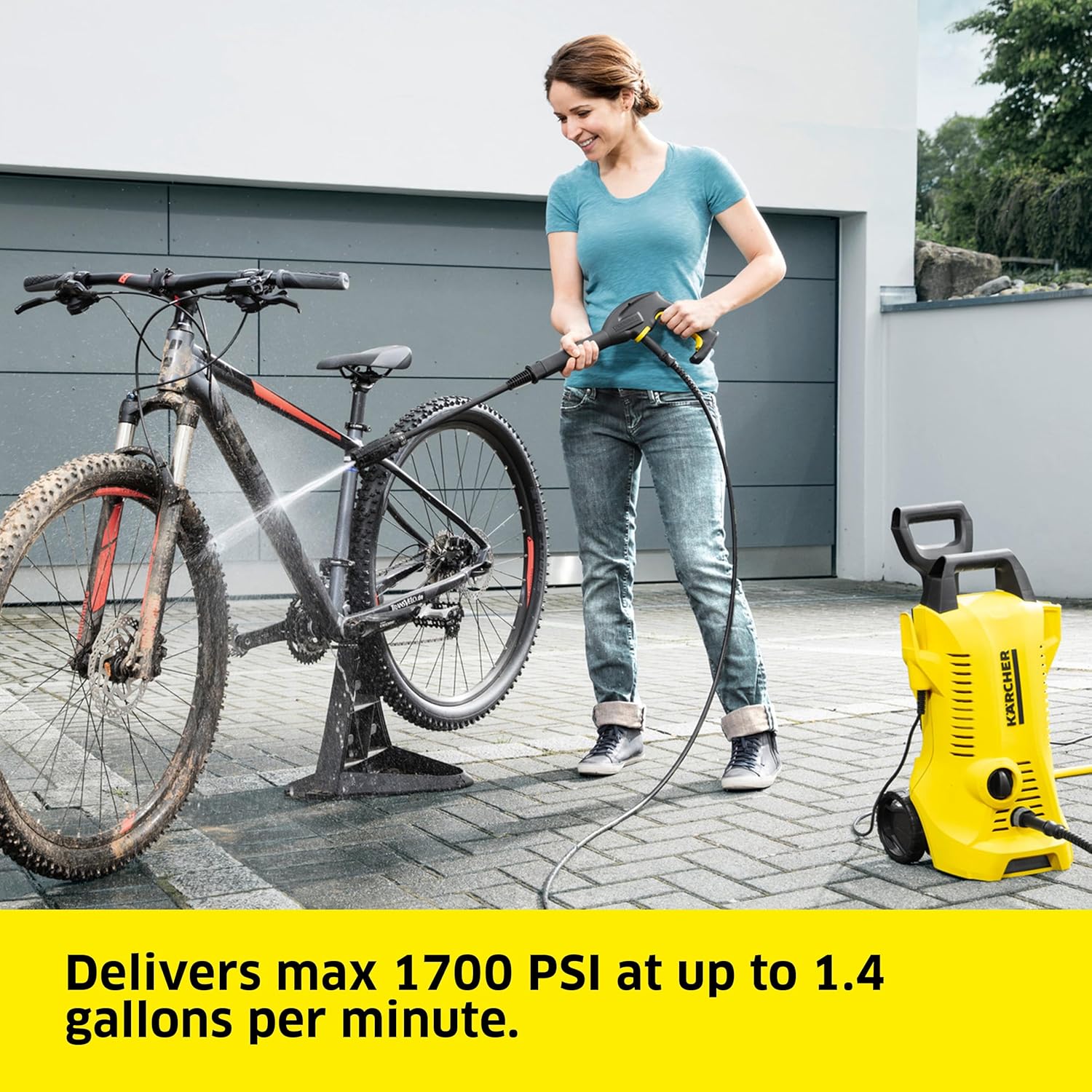 Kärcher K 2 Power Control MAX 2000 PSI Lavadora a presión eléctrica con 2 Varillas de pulverización y Manguera de 26 pies, 1.45 GPM