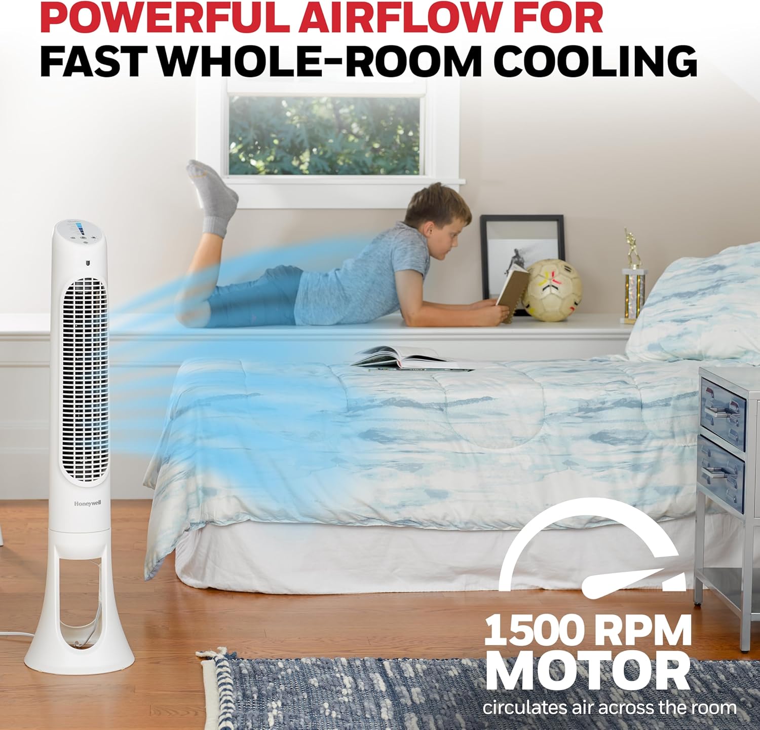 Honeywell Ventilador, Tradicional, Blanco, 1, 1