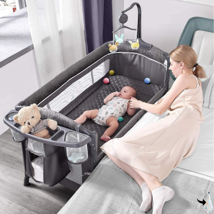 ADOVEL Cuna nocturna para bebé, Pack and Play, viene con colchón, cambiador y parque para recién nacidos y niños pequeños-----Toallitas para babas
