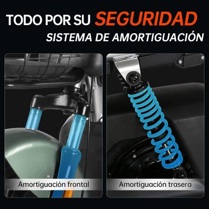 HONEYWHALE U3s Bicicleta Electrica para Adultos, Bicimoto Eléctrica con Alarma, Máxima del Motor 650W, Velocidad Máxima 31KM/H, Autonomía 55-60KM, Baterías de Gran Capacidad de 20AH, Dos Asientos