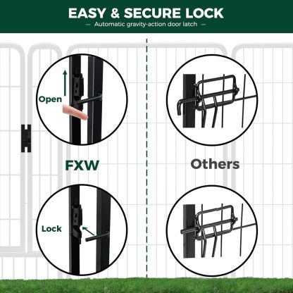 FXW Rollick Corral para Perros para Patio, RV Camping│Patentado, 24 Pulgadas 8 Paneles