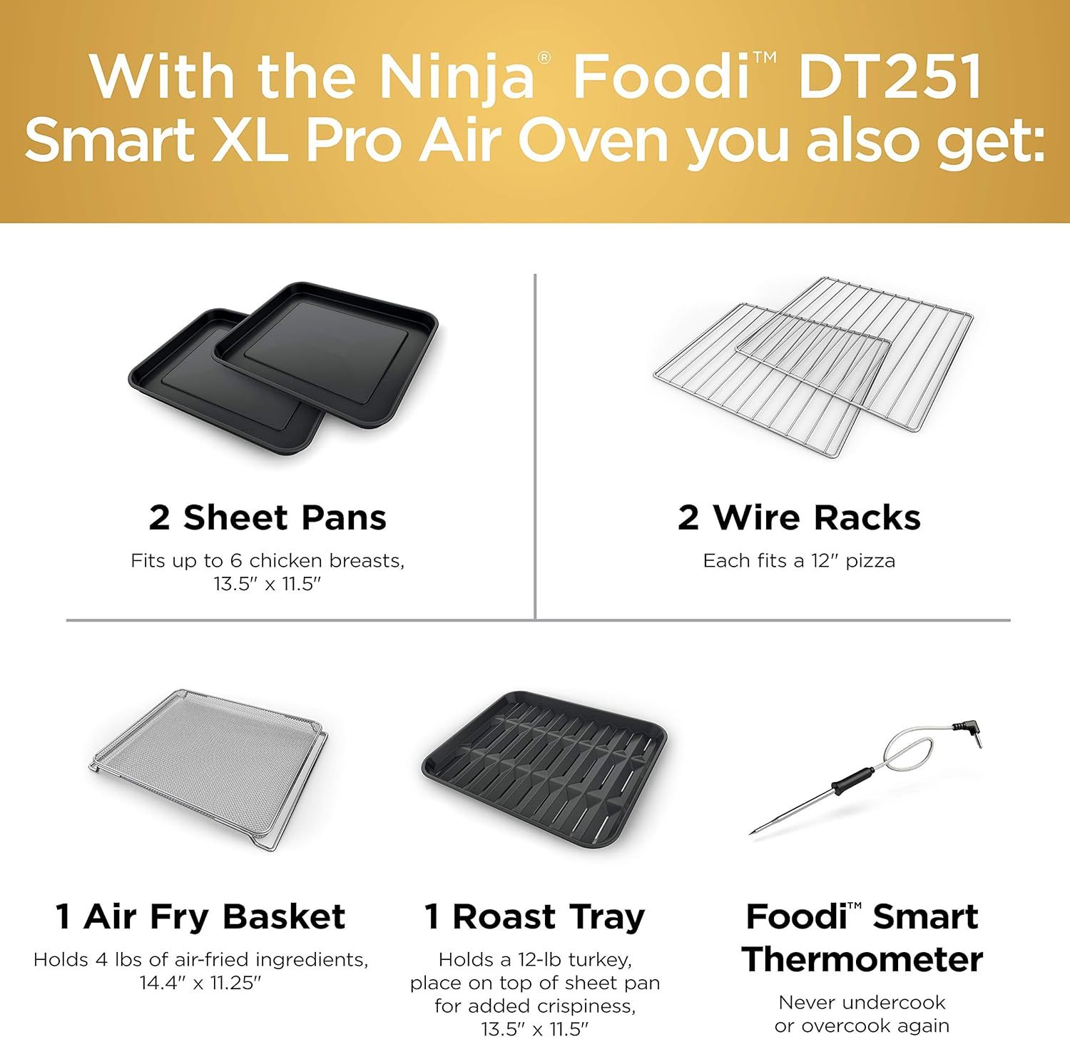 Ninja - Horno eléctrico con Air Fryer XL Pro 10 en 1, Foodi | DT251—Toalla de limpieza de doble espesor