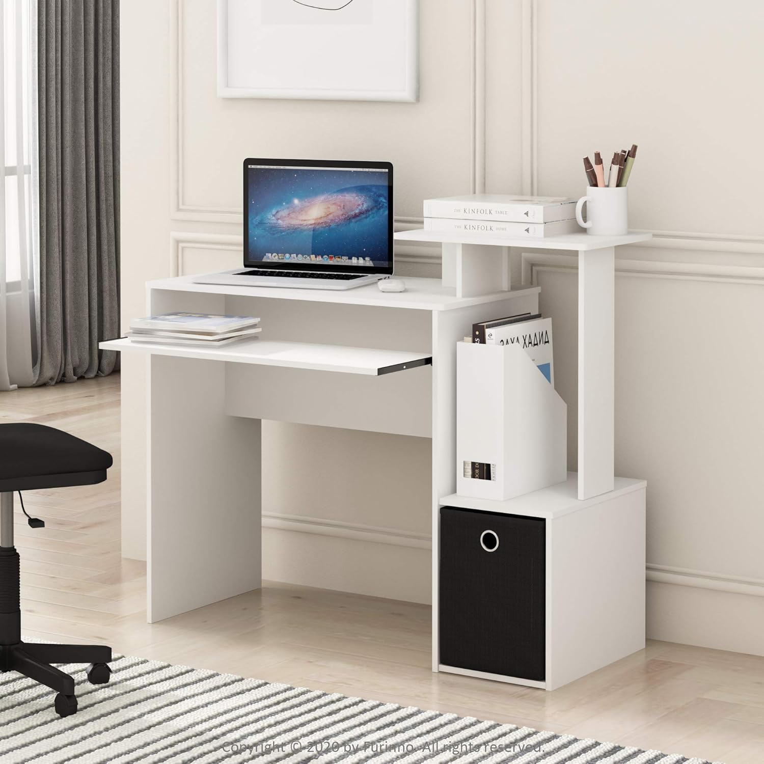 Furinno Econ - computadora Multiusos para computadora de Oficina en casa, Color Gris Roble francés